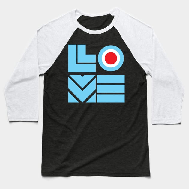 Love Me Modernist Baseball T-Shirt by modernistdesign